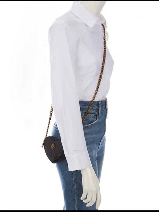 Kurt Geiger London Micro Heart Crossbody bag black embossed leather - Picture 4 of 9